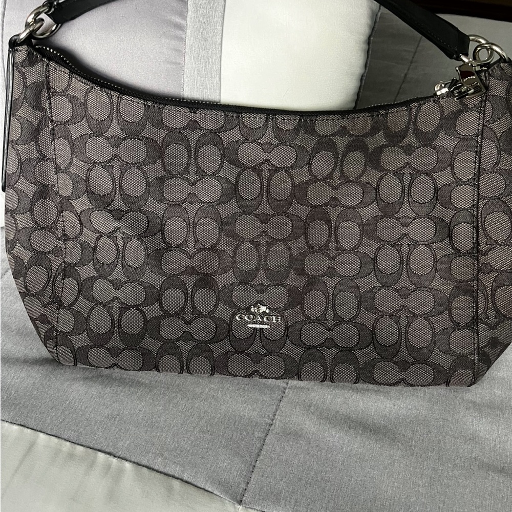 Coach Charcoal and black Signature Pattern Bag. - Picture 4 of 10